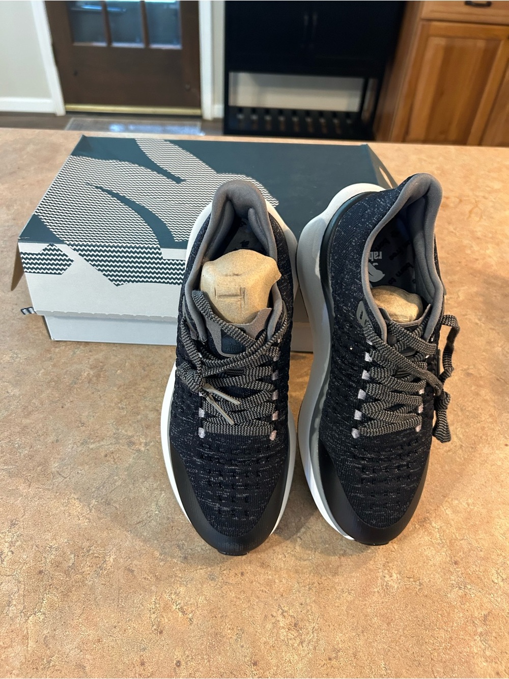 Women's Black Knit Athletic Sneakers